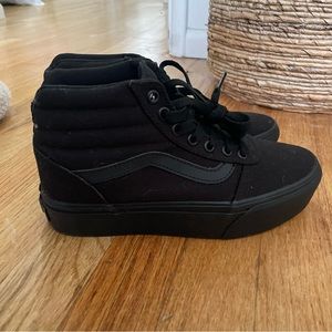 Vans High Top Black Platform Sneakers